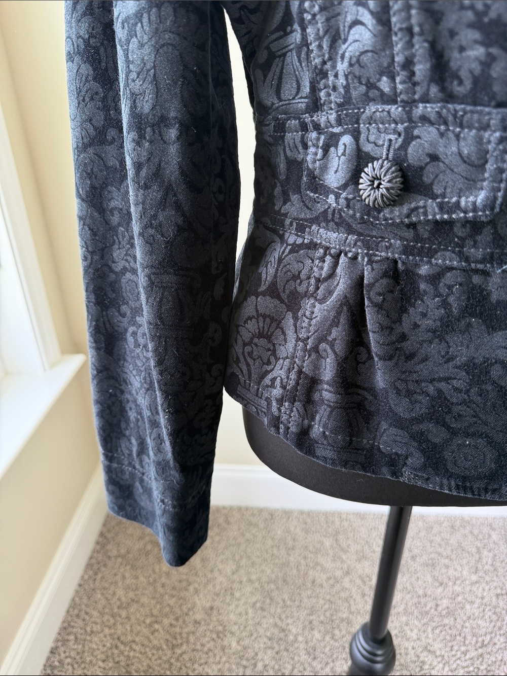 Ann Taylor LOFT Floral Velvet Cotton Blazer Coat Women’s Size 10 - Picture 6 of 11